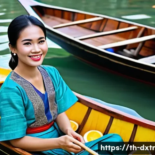 디지털 번아웃 예방을 위한 창의적 접근법 - **Prompt:** "A vibrant, authentic Thai floating market scene (e.g., Damnoen Saduak or Amphawa), bust...