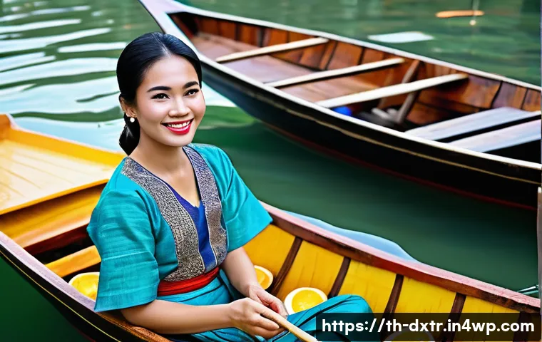 디지털 번아웃 예방을 위한 창의적 접근법 - **Prompt:** "A vibrant, authentic Thai floating market scene (e.g., Damnoen Saduak or Amphawa), bust...